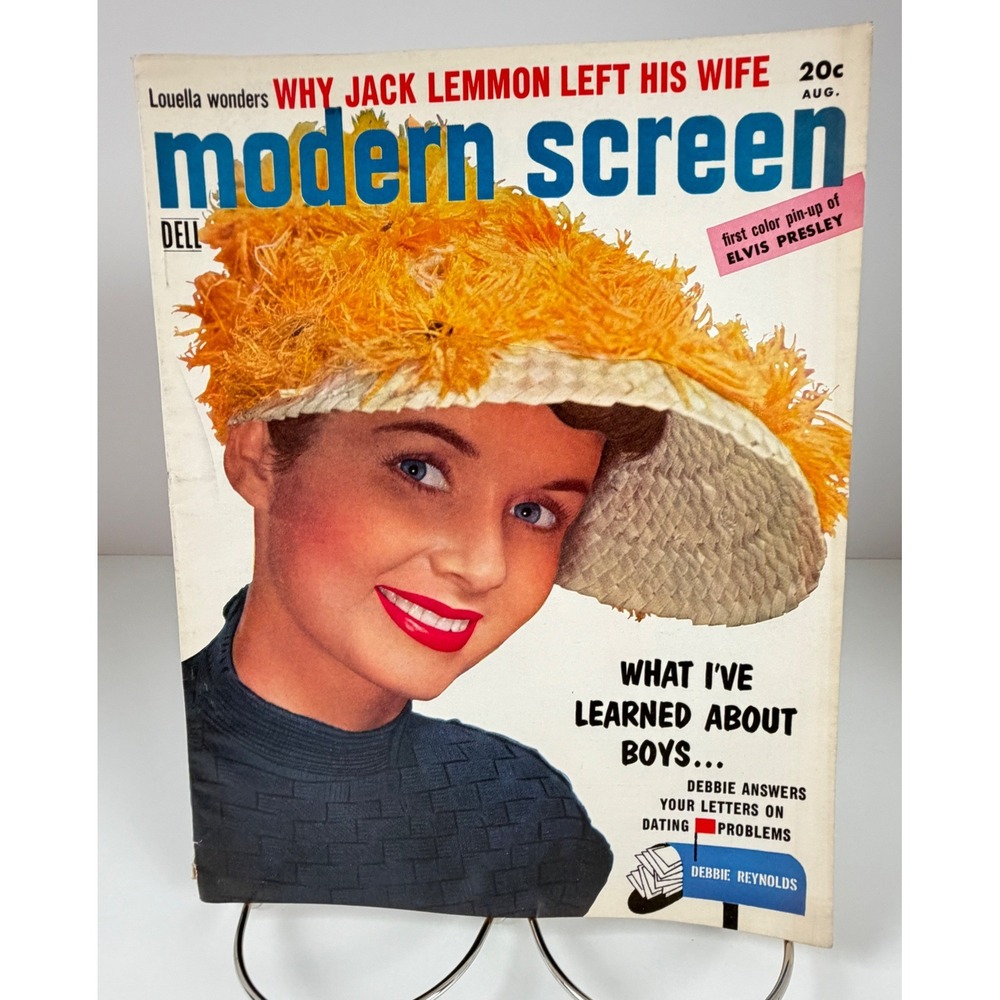 Modern Screen Magazine August 1956 Debbie Reynolds Elvis Presley Jack Lemmon